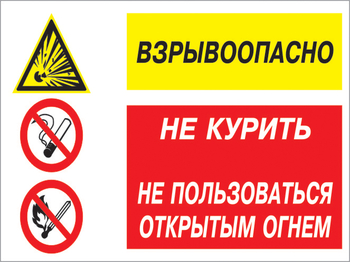 Кз 52 взрывоопасно - не курить, не пользоваться открытым огнем. (пленка, 600х400 мм) - Знаки безопасности - Комбинированные знаки безопасности - Магазин охраны труда ohranatruda-shop.ru